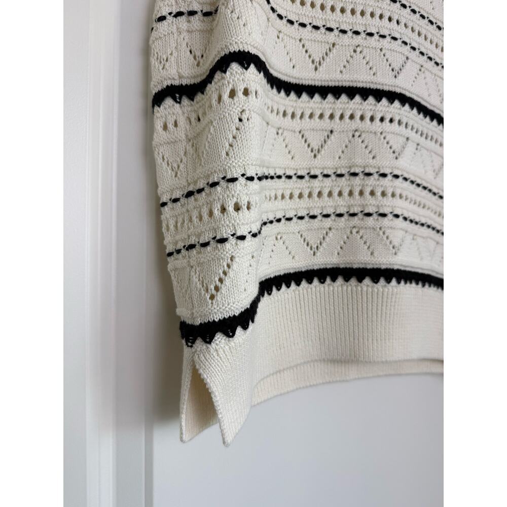 NWT Varley Athena Pointelle Knit Sweater Vest Sleeveless Cotton Egret Cream XS - Picture 5 of 10